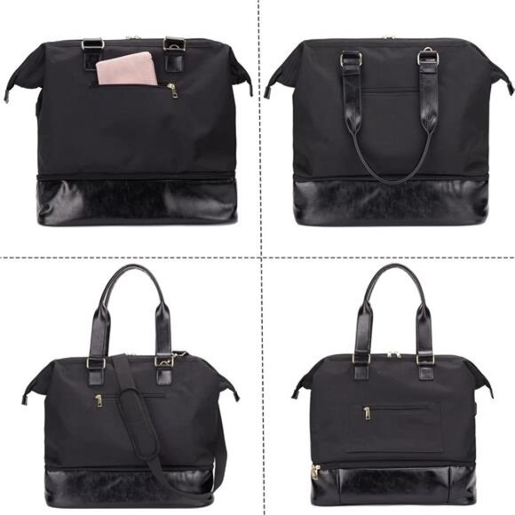 Weekender Bag with Shoe Compartment,Laptop Sleeve,USB Charging Port - Picture 5 of 8